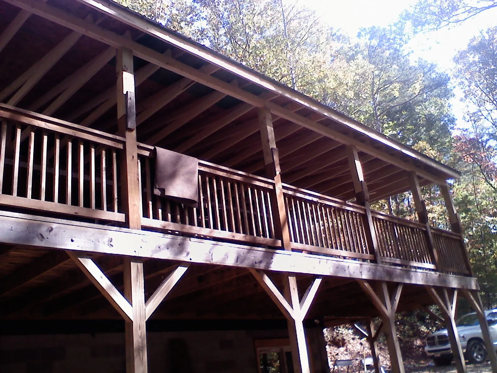 Timber framing under a new elevated porch and deck — Roof Leak Repair in Wabasha by Roofing Brothers